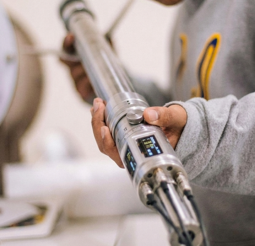 A student working on a build